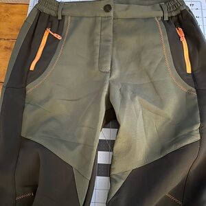 Stylish Men's Cargo Pants in Olive and Black with Orange Accents